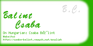 balint csaba business card